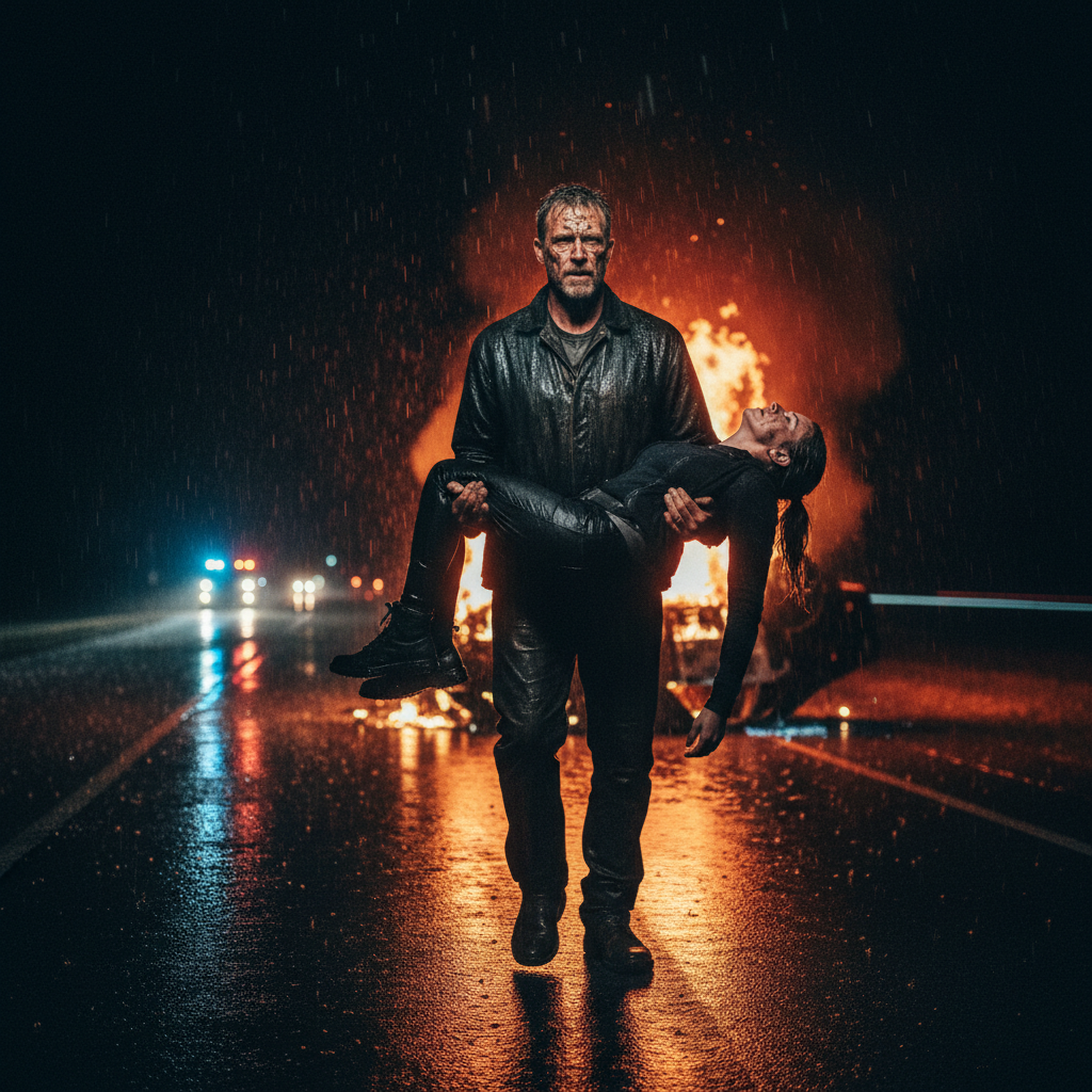 I Spent 5 Years Mourning My Wife While Raising Our 10-year-old Daughter In Silence. One Rainy Night, I Pulled A 29-year-old Officer From A Burning Wreck And Discovered She Was Hunting The Same Cartel That Killed My Soulmate. The Police Department Showed Up At My Door Demanding I Lead A Suicide Mission For Them. What Happened Next Shocked Everyone…