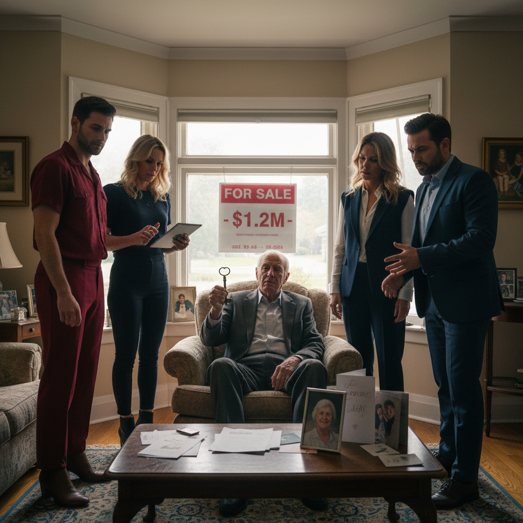 My Wife Passed Away And Only 4 People Came To Her Funeral Because Our Children Were Too ‘Busy.’ The Next Morning, They Showed Up At My Door Demanding I Sell Our $1.2m Home And Move Into A Nursing Home. They Think They Are Entitled To Half The Money, But I Just Found A Hidden Key My Wife Left Behind.