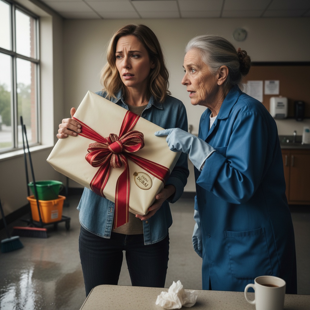 My Husband Sent Me A Christmas Gift From Dubai. The Office Janitor Saw The Ribbon And Told Me Not To Open It. She Might Have Just Saved My Life.