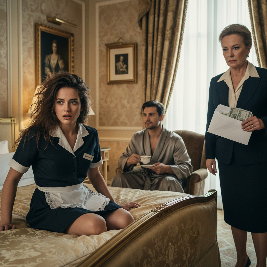 I Was A Struggling Hotel Maid Working Double Shifts To Pay For My Brother’s Surgery. One Night, I Accidentally Fell Asleep In A Billionaire’s Suite And Woke Up To Him Watching Me. His Mother Found Out And Tried To Buy My Silence With A Bribe, But I Have A Secret…