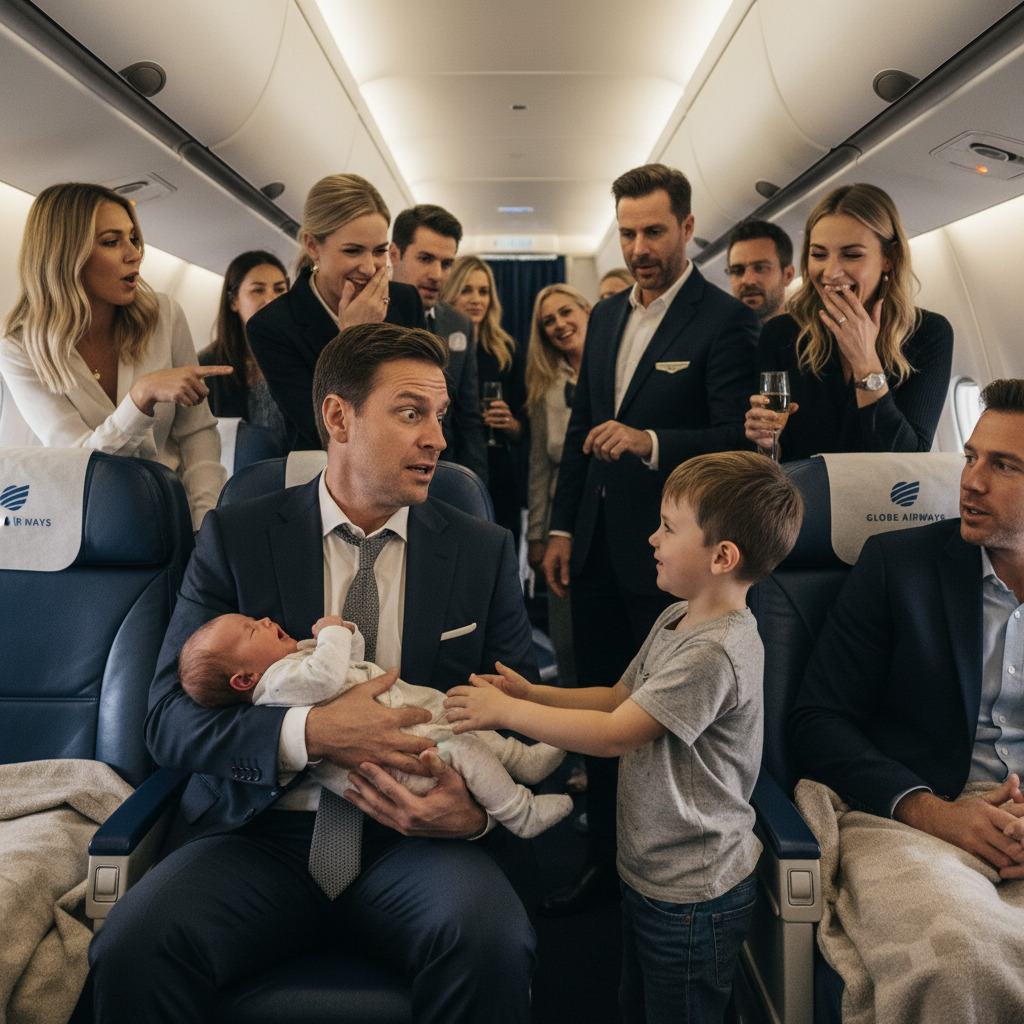 I Am A Billionaire Ceo, But I Was Completely Powerless When My Baby Wouldn’t Stop Screaming On A 10-hour Flight. A Poor Kid From Economy Offered To Help, And The Entire First Class Cabin Started Mocking Him. I Took A Chance And Let Him Hold Her, But I Never Expected What Happened The Moment He Touched Her…