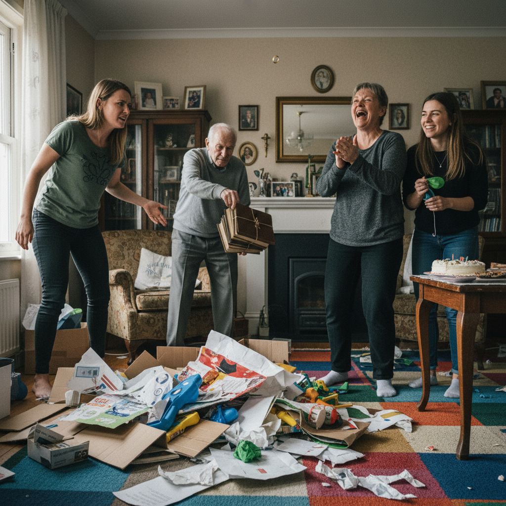 My Sister Destroyed My 5-year-old Son’s Birthday Gifts While My Mother Cheered And Laughed. I Tried To Kick Them Out, But My Mother Claimed I Was Being Too Sensitive For A Joke. Then My 70-year-old Father Stood Up, Threw His Wedding Ring At Her, And Pulled Out A Stack Of Secret Journals.