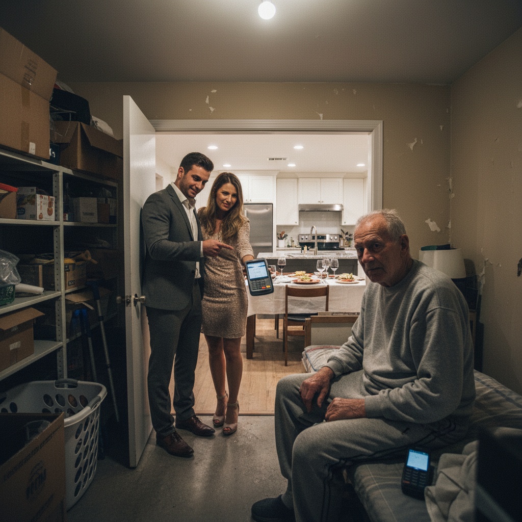 My Son Stole My $300k House And Forced Me To Live In A 10×10 Utility Room. Then His Wife Handed Me An $8,000 Dinner Bill And Asked “Cash Or Card?” What I Did Next Ruined Their Lives Forever.